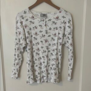 Banana Republic Women's Floral White Top